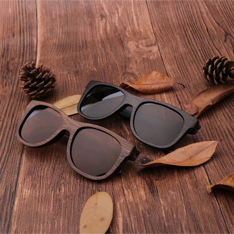 Солнцезащитные очки с бамбуковыми линзами UV400 женские поляризационные темные