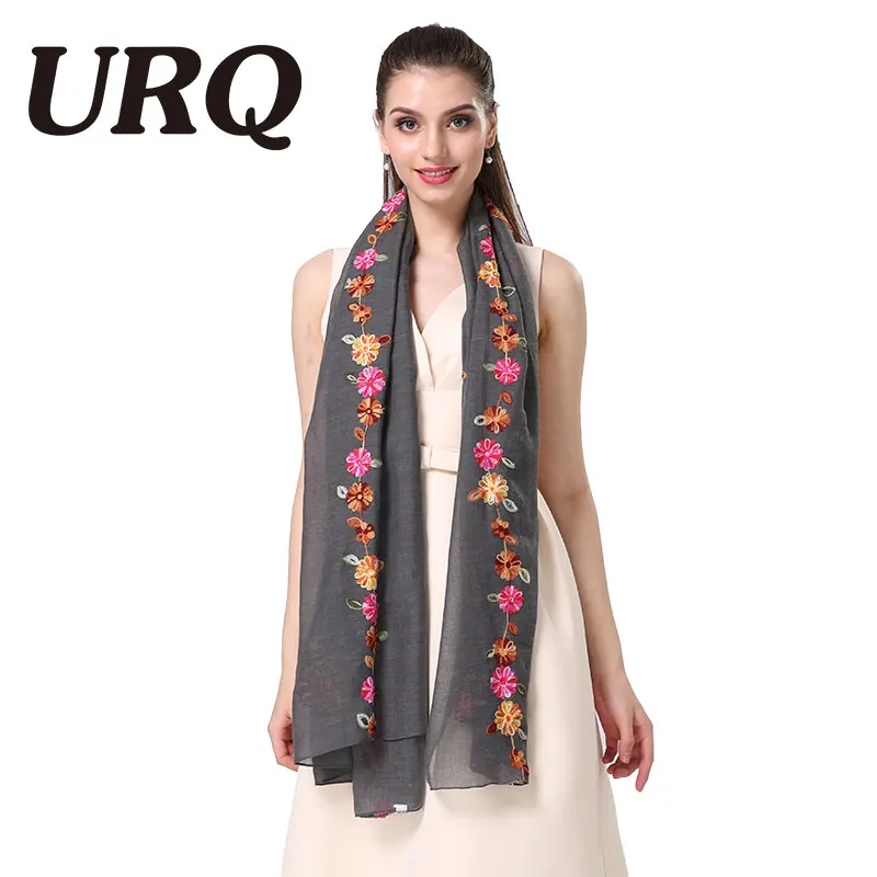 URQ хлопковое пончо женский шарф с вышивкой шаль для женщин из Индии шарфы зимний