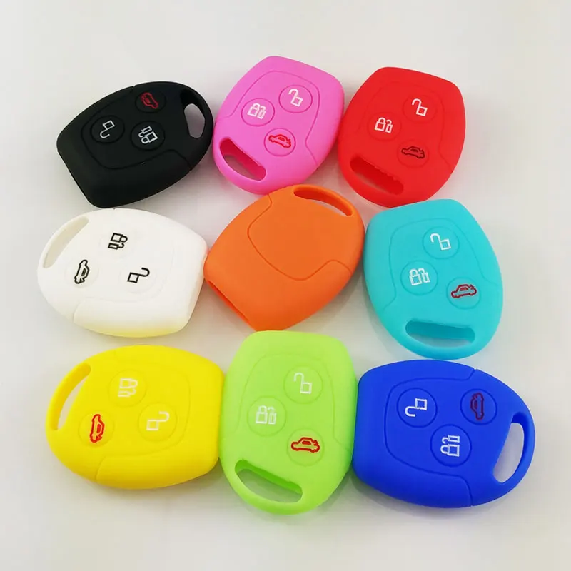 

Ceyes Car Key Cover 3 Button For Ford Mondeo Fiesta Focus Mondeo Fusion C-Max KA GALAXY Soft Silicone Holder Auto Accessories