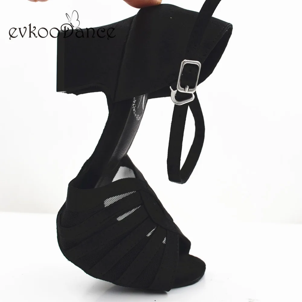 Туфли для латинских танцев размер США 4-12 Zapatos De Baile высота каблука 5 см черный цвет