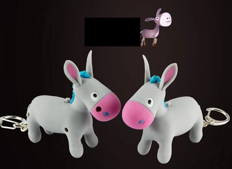 Брелок для ключей с изображением милого осла и звуком | Украшения аксессуары