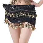 Женские ремни для танцевальной одежды, тянущиеся сетчатые пояса с бахромой и блестками, аксессуары для танцевальной одежды