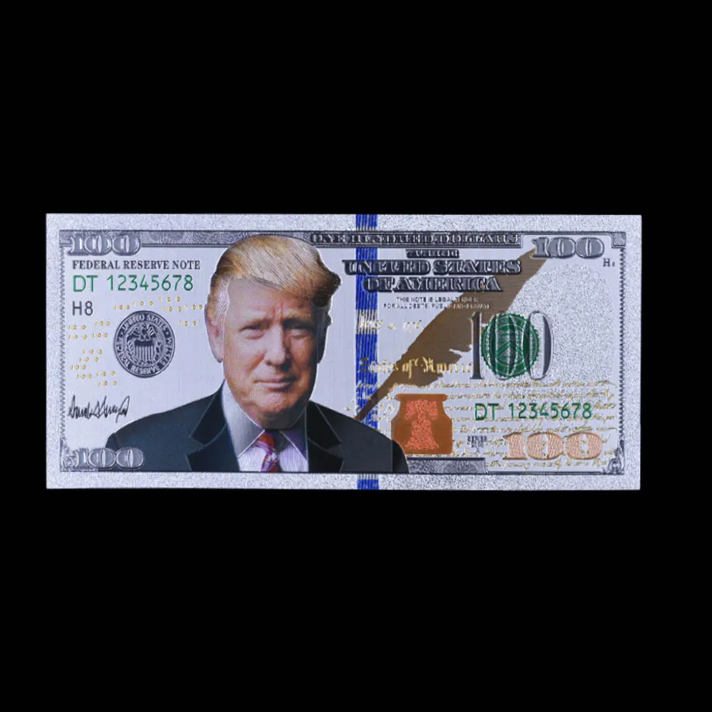 Коллекция серебряных банкнот США Трампа 10 шт. банкноты на 100 долларов 24K золотые
