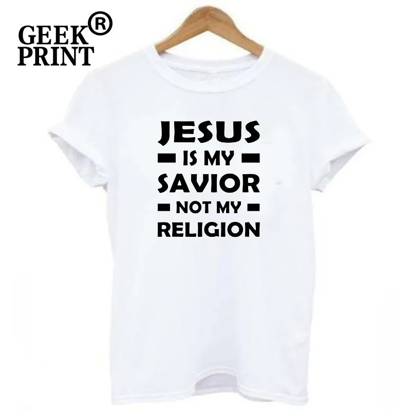 Женская футболка с О-образным вырезом и надписью Jesus is My Спаситель Not Religion S-3XL |