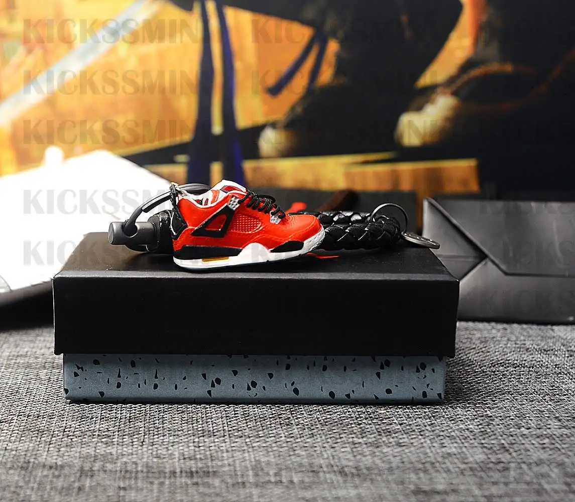 DIY ретро OG Air Jordan " Toro Bravo" 3D Мини кроссовок Джордана сумка для ключей коробка Подвеска для пары Кукла аксессуар
