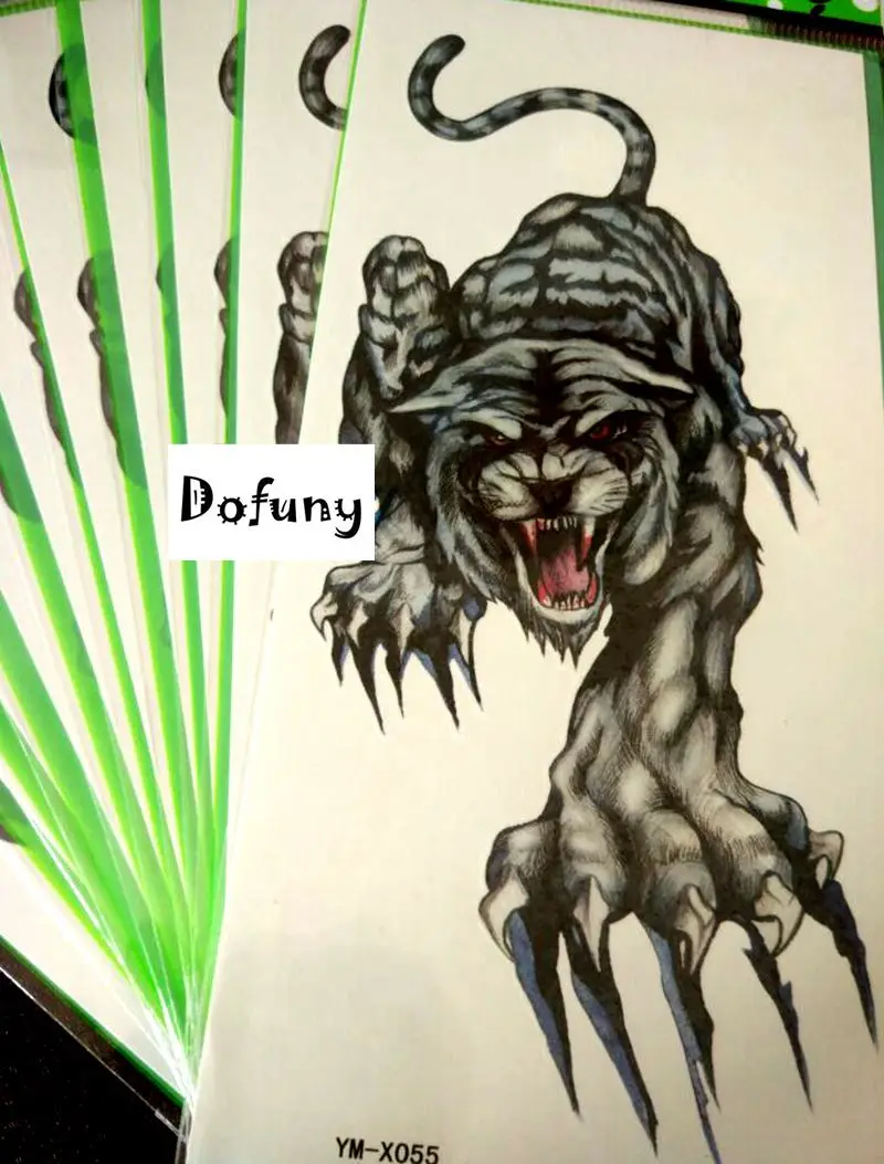 Временная тату наклейка с большим тигром женская и Мужская краска для боди арта 1