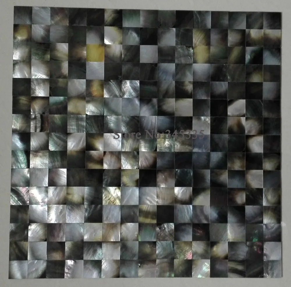 Мозаичная плитка с черными губами перламутровая натуральная для душа ванной