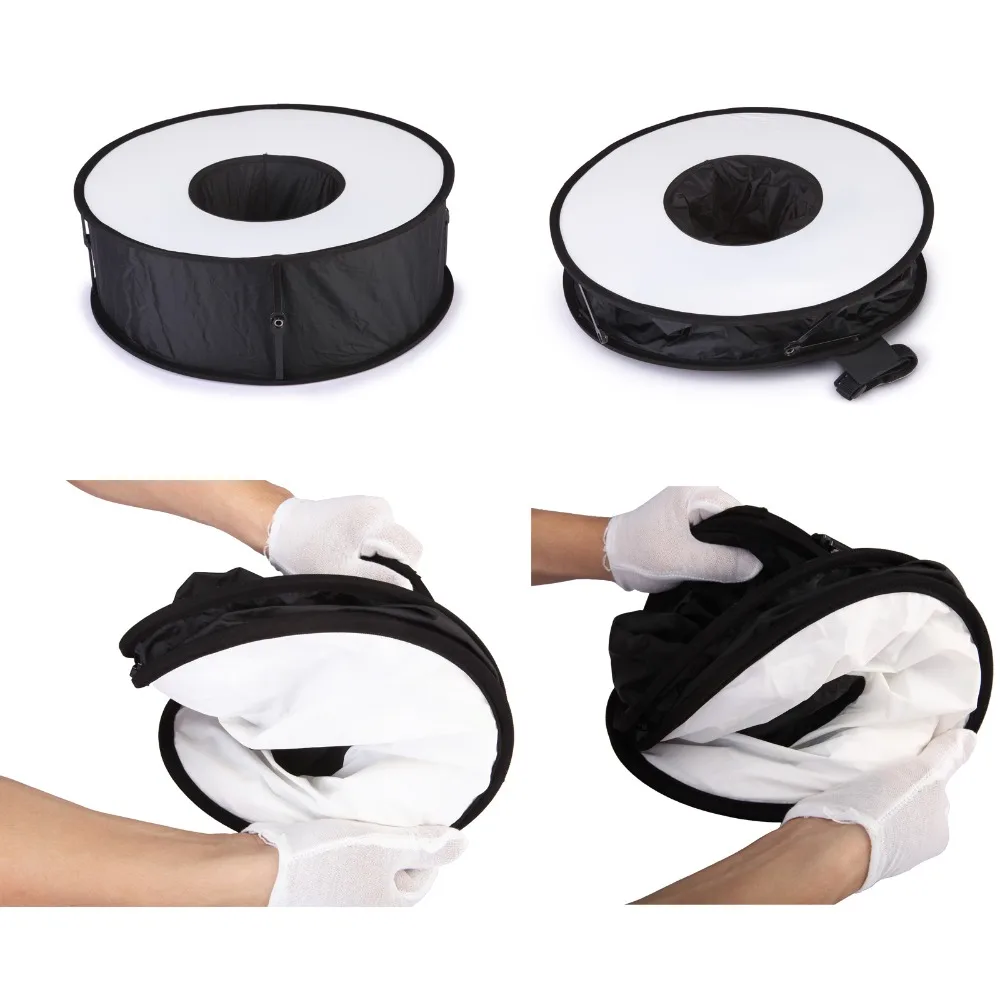 Складной кольцевой рассеиватель Lightdow 45 см для макросъемки Круглый софтбокс Canon