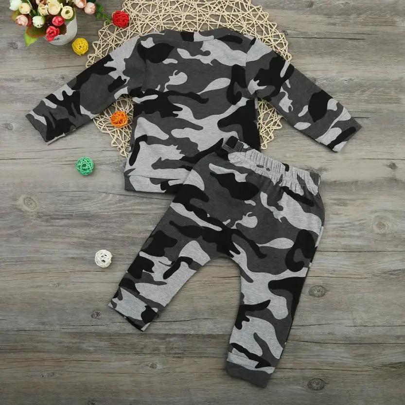TELOTUNY 2018 Newborn Kids Baby Boys Outfits Clothes Camouflage T-shirt Tops+Long Pants Set For JAN29 | Детская одежда и обувь