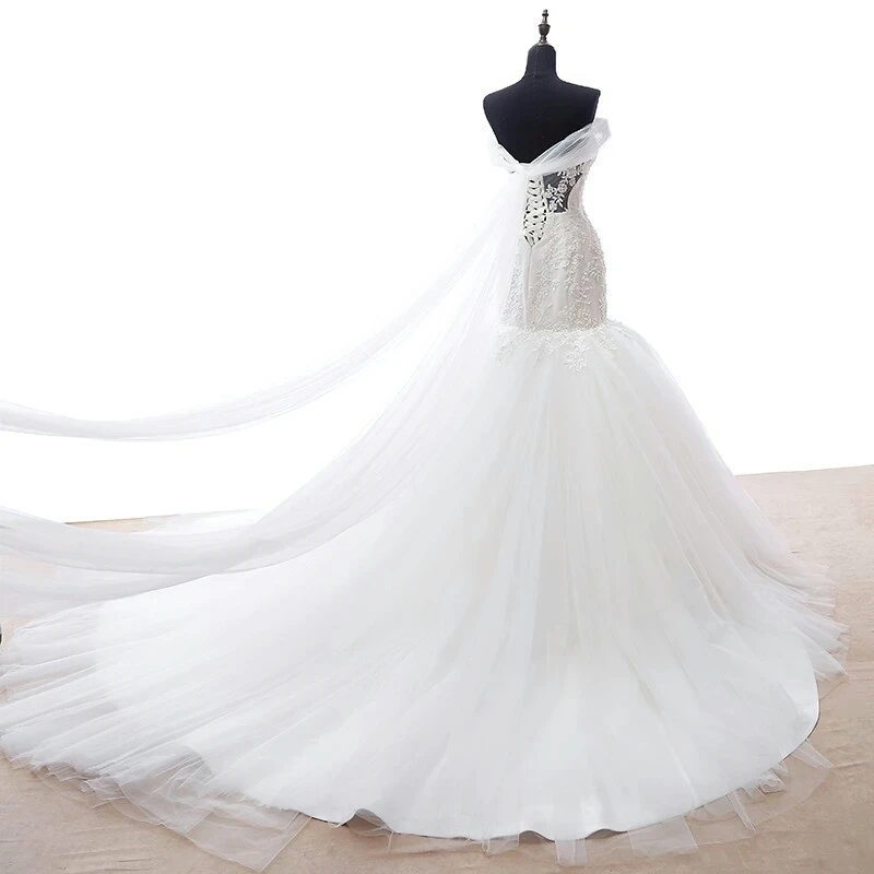 Fansmile индивидуальные размера плюс Свадебные платья Vestido de Noiva с открытой спиной Русалка Свадебные платья настоящая фотография FSM-122M