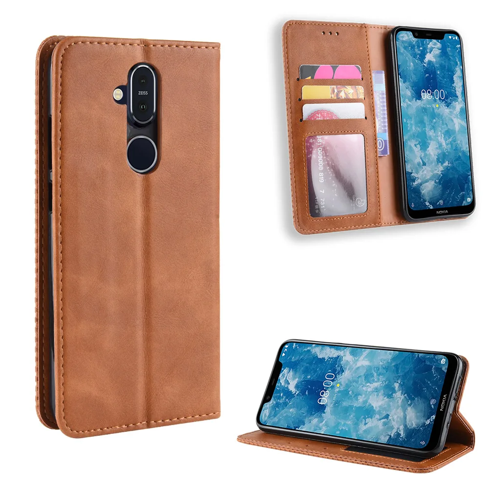 Роскошный тонкий кожаный чехол-книжка в стиле ретро для Nokia X7 чехол 6 18 дюйма
