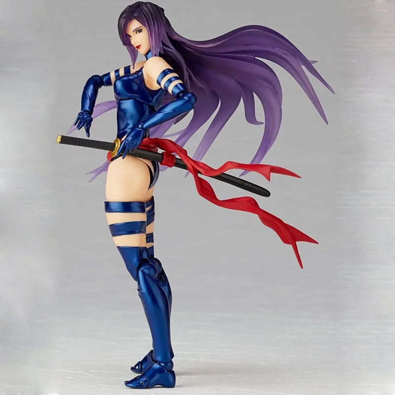 Revcltecm Series Psylocke X MEN NO.010 ПВХ экшн фигурка Коллекционная игрушечная кукла|Игровые