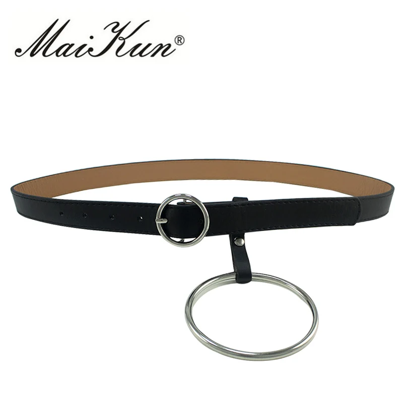 Maikun ремень женский новый дизайн с пряжкой металлического кольца для женщин