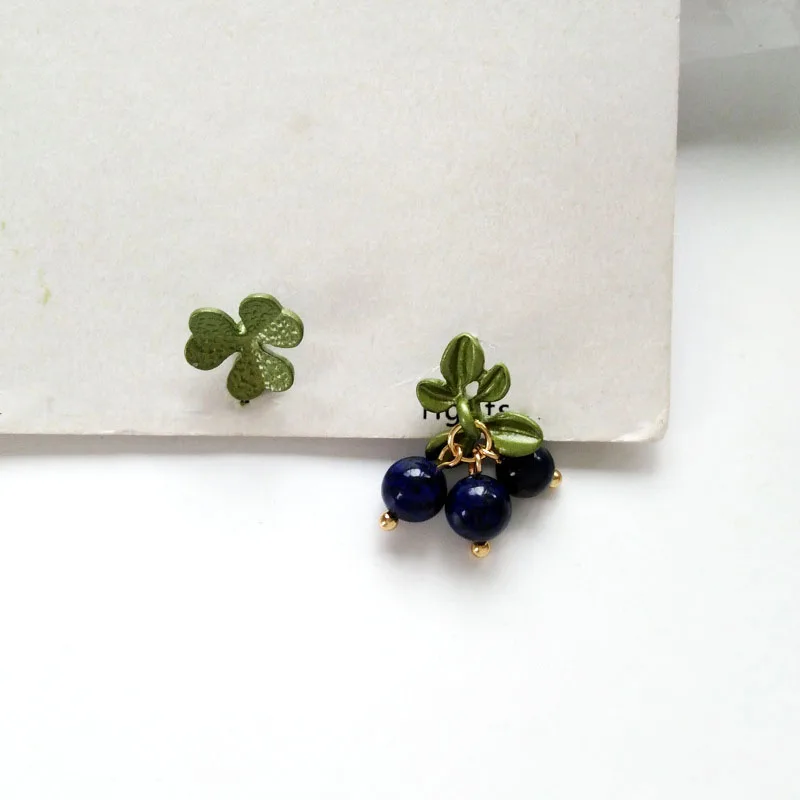 Hot Sale 2019 Korean Fashion Personality Mini Red Cherry Earrings Plant Temperament Pop Red/Purple Crystal Cute Fruit Earring | Украшения и
