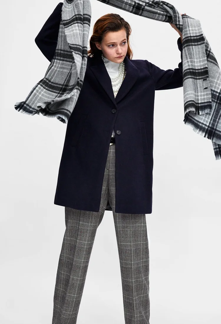 

POBING Winter Cashmere Scarf Women Za Gray Tartan Plaid Scarves Shawl Wraps Unisex Basic Pashmina Lady Cape Long Stoles