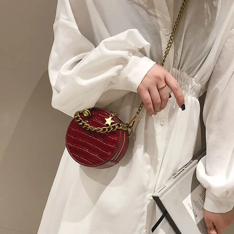 Мини-сумка через плечо вместительная сумка для женщин модная с цепочкой узор