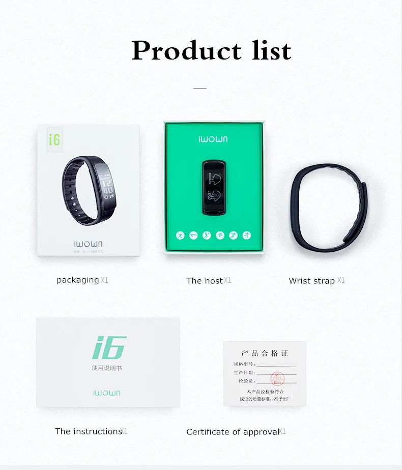 Умный спортивный браслет Iwown i6 PRO, шагомер, многофункциональное оповещение о сообщениях, чувствительный сенсорный монитор сна, оповещение о входящем сообщении