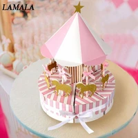 paper carousel gift box wedding favors souvenirs for guests party baby shower cake kids decoration