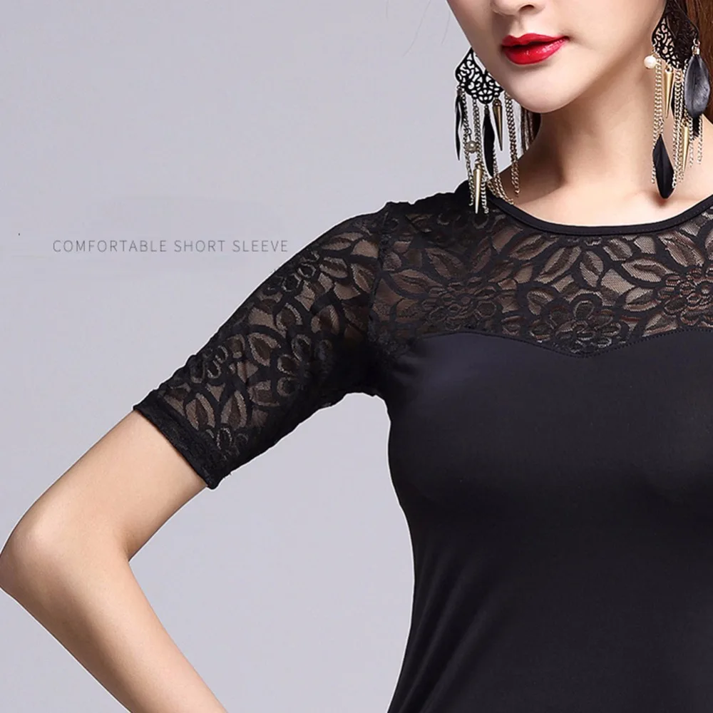 2017 новый стиль леди латинский танец Топы для женщин/женское шелковое кружевное