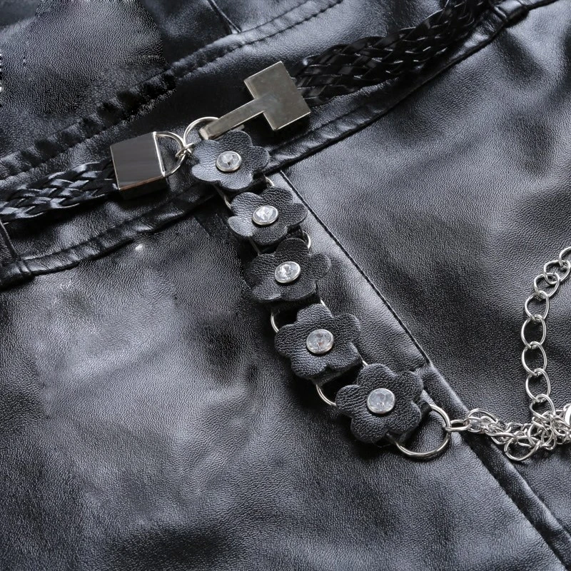 2019 Новинка осени стройнящее женское платье из искусственной кожи большие