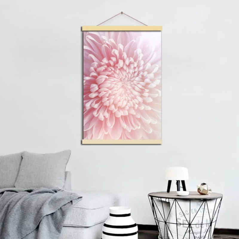 Розовая хризантема холст картина элегантный цветок стены художественные