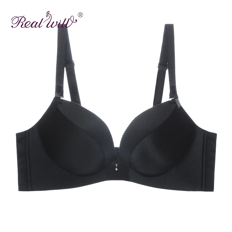 Realwill Шелковый бюстгальтер Лифчики без швов проволоки пуш ап сзади застежка