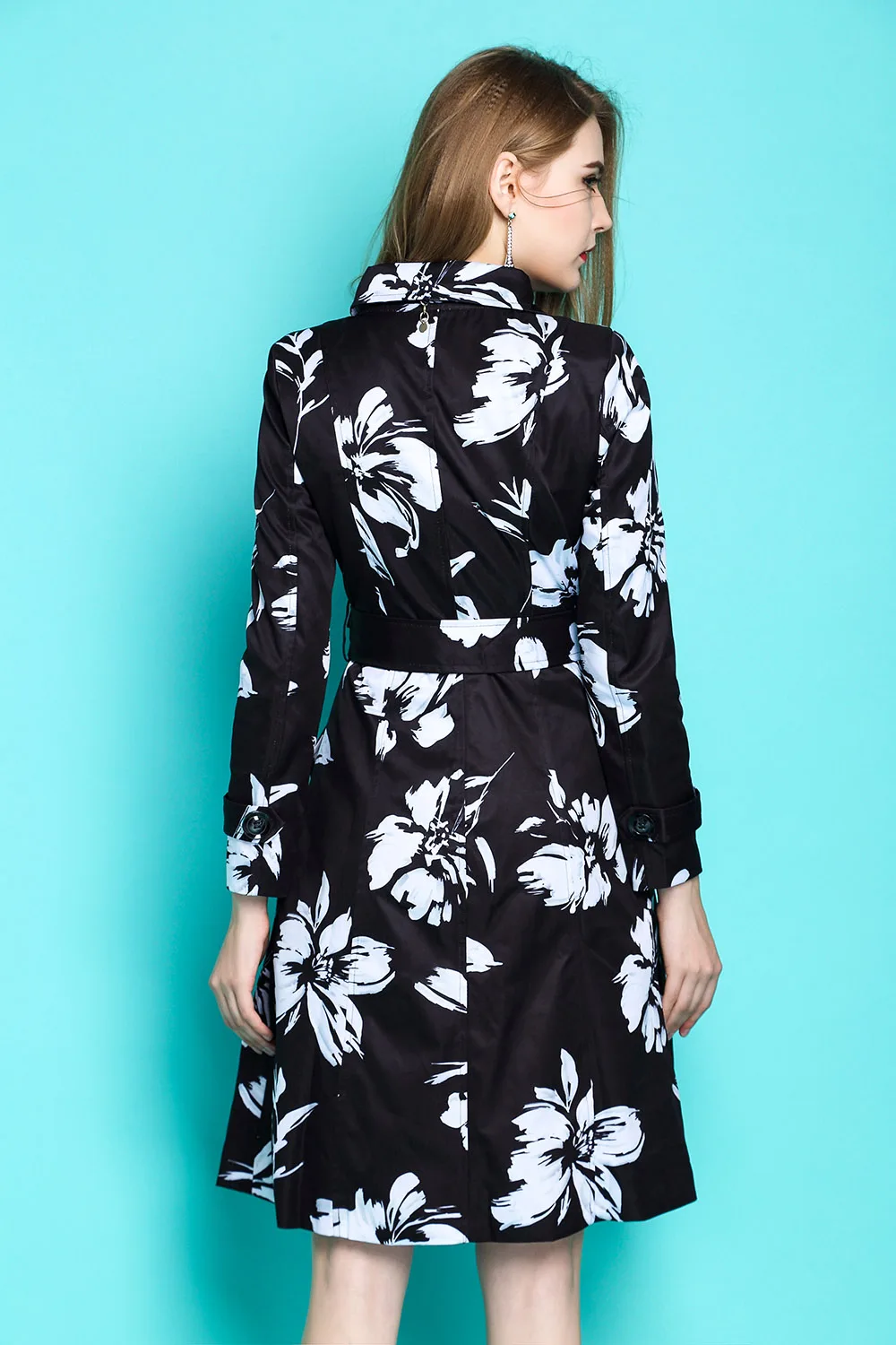 2018 осень Для женщин ветровка пальто мода Повседневное отложным воротником с