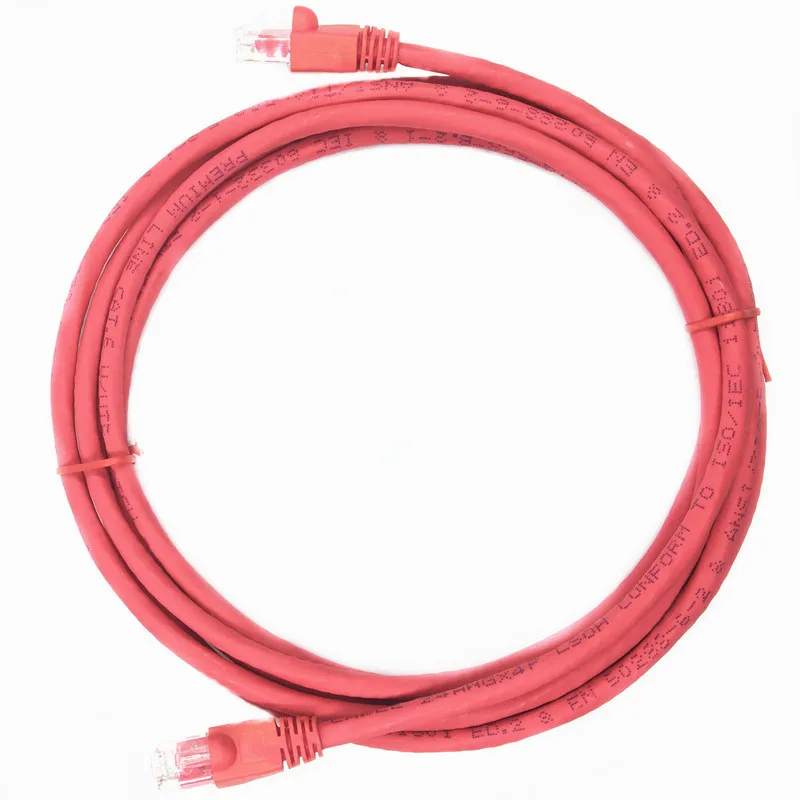 Cat6 UTP голый медный пропуск Fluke тестовый соединительный кабель 3 м LSZH красная