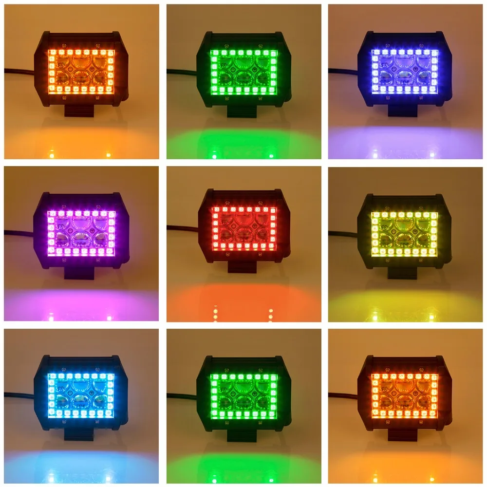 18 Вт 3 &quotсветодиодный рабочий светильник кубики Pods с RGB halo кольцевым точечным