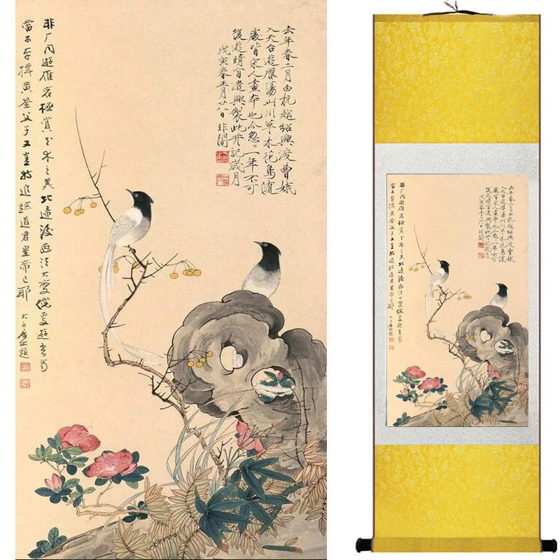 Традиционная искусственная живопись птицы и ВОДНЫЕ ЛИЛИИ китайская украшение