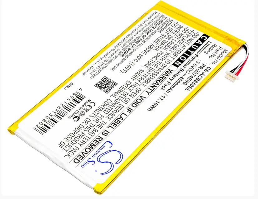 Аккумулятор Cameron Sino 4500 мА · ч для ACER A6001 Iconia One 8 B1-850 PR-2874E9G напряжение: 3 в скорость