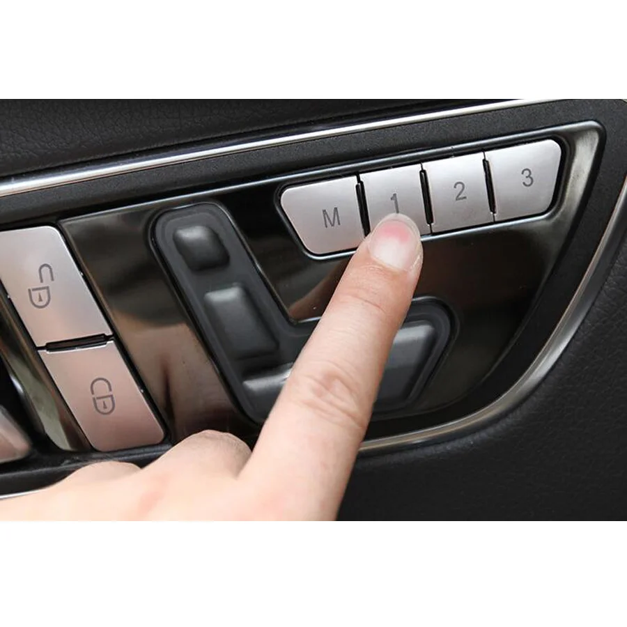 

12Pcs Car Door Memory Seat Lock Unlock Adjust Switch Button Cover Trim Sticker For Mercedes Benz CLA/GLA/GLK/GLE/CLS/GL/ML/A/B/E