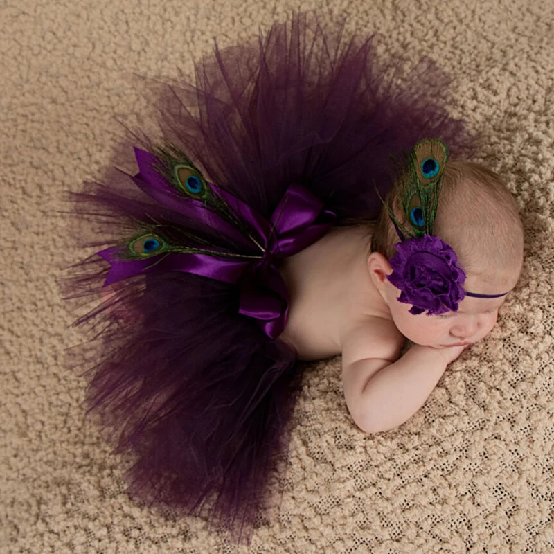 

Infant Newborn Baby Girl Clothes Girls Flower Headband Mesh Ball Gown Tutu Skirts Photography Prop Baby Clothing Set