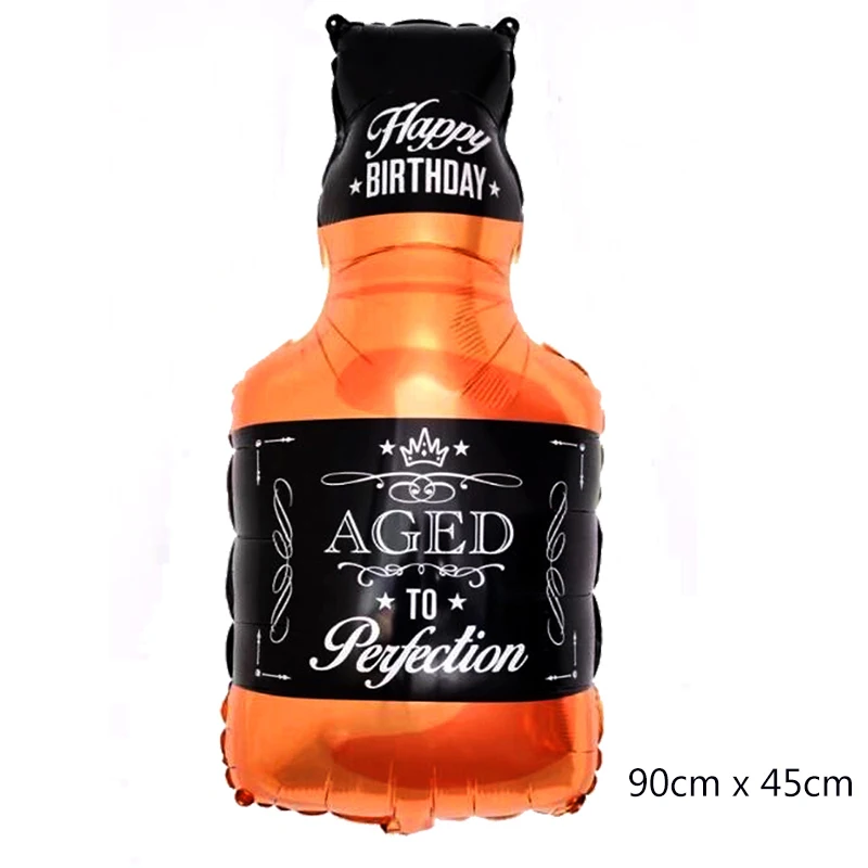 Big Whiskey Bottle Счастливого дня рождения, свадьбы, годовщины вечерние бокалы для виски винная бутылка чашка алюминиевый фольгированный надувной шар подарок - Цвет: Big Whiskey Bottle