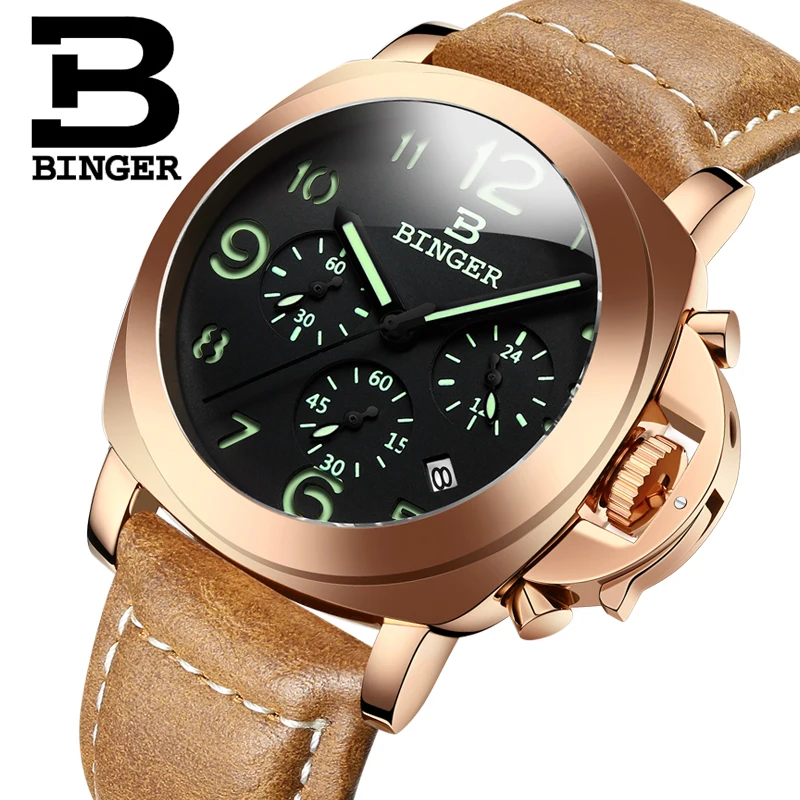 Часы хронограф мужские водонепроницаемые с кожаным ремешком и календарем|dial|dial