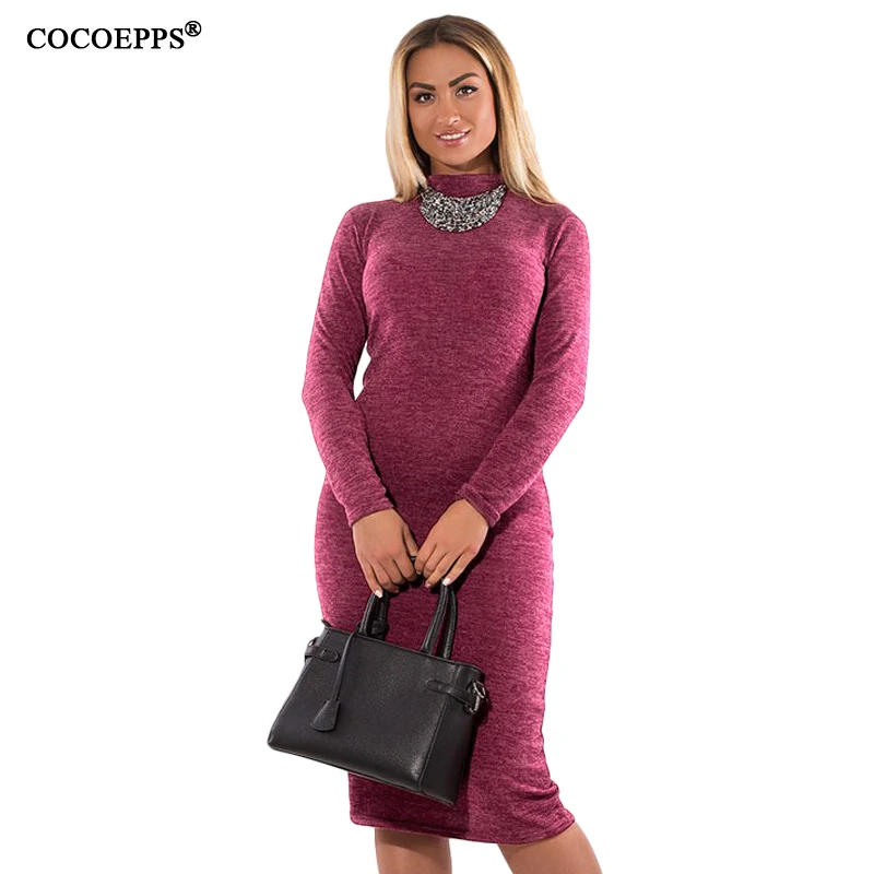 COCOEPPS 5XL 6XL большой размер 2019 осень зима женские платья Большой Повседневное