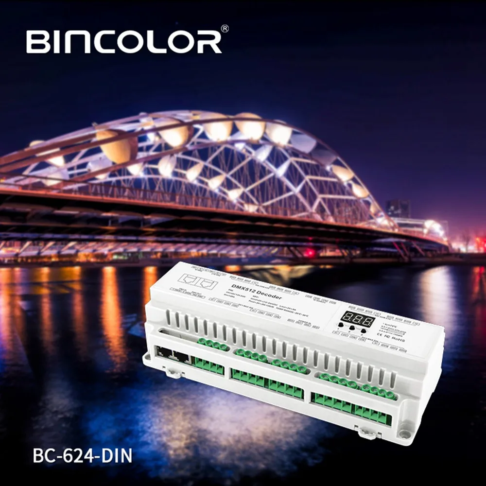 Фонарь Новый 24 канальный DMX512/8 бит/16 бит резьбовой декодер для светодиодной ленты