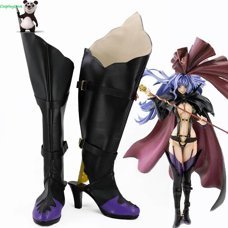 Обувь для косплея Macross Frontier Black Rabbit Sheryl Nome черные фиолетовые длинные сапоги на