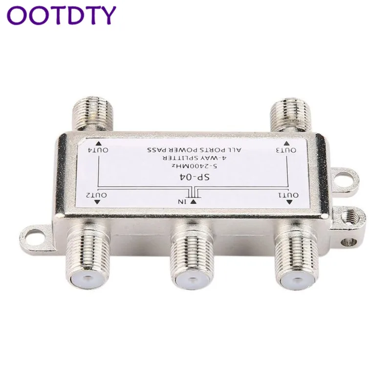 5-2400MHz 4 Way HD цифровой коаксиальный кабельный сплиттер 4 канала спутниковый/антенный ТВ-сигнал распределитель приемник для SA tv/CA tv