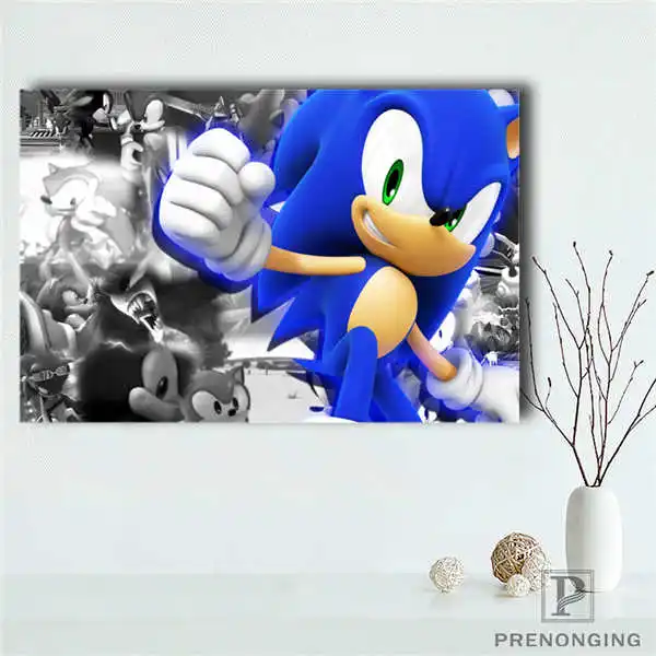 Sonic 3D украшение дома фильм холст для картины на индивидуальный заказ настенный Шелковый плакат ткань печать#191114-221 - Цвет: Красный