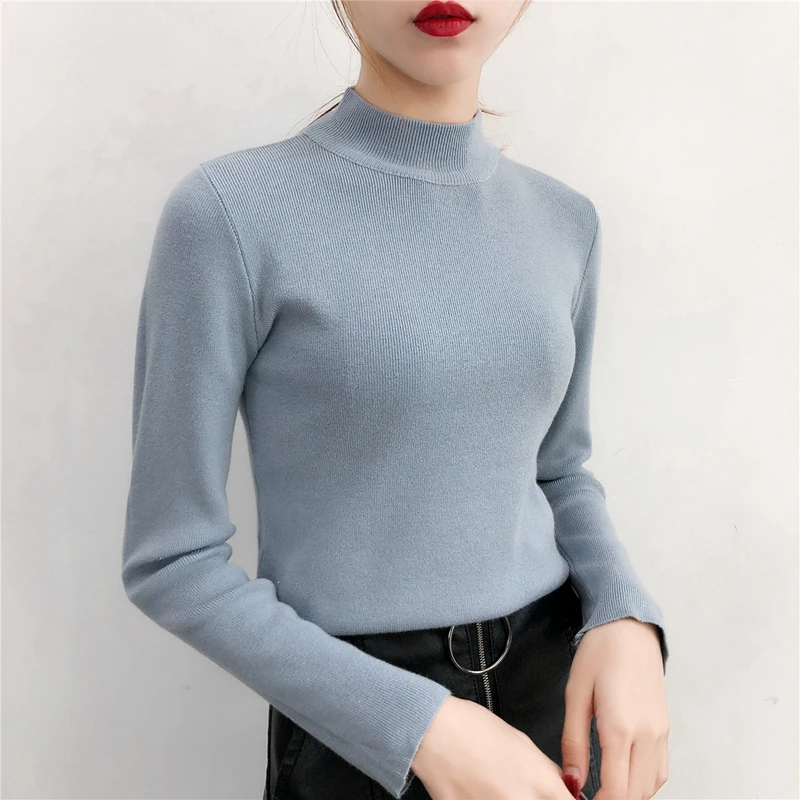 Для женщин рубашки водолазка супер мягкий! Половина кролика Core-пряжа кашемировый