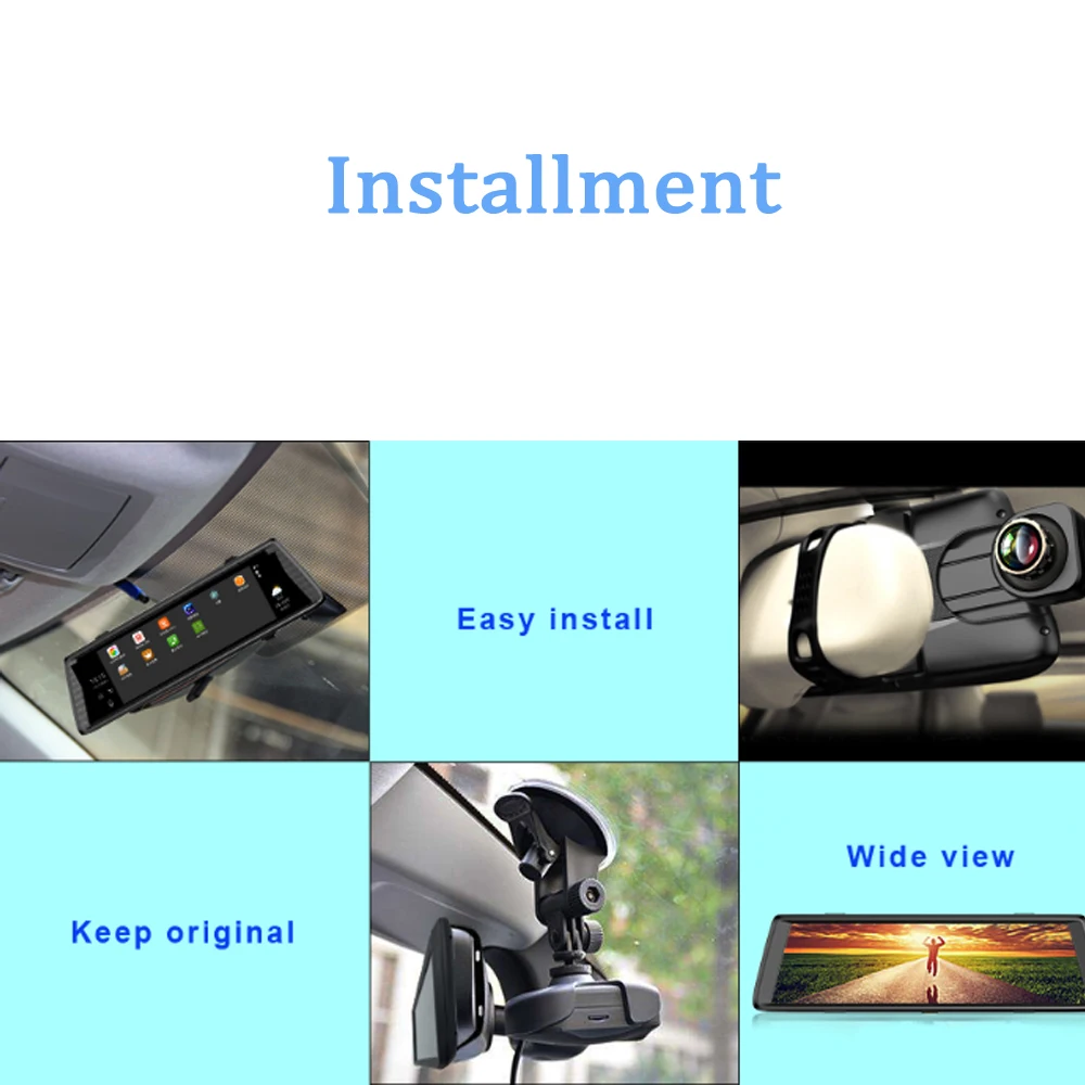 AMPrime V6 10 &quotIPS 3G Android DashCam зеркало GPS двойной объектив Автомобильный