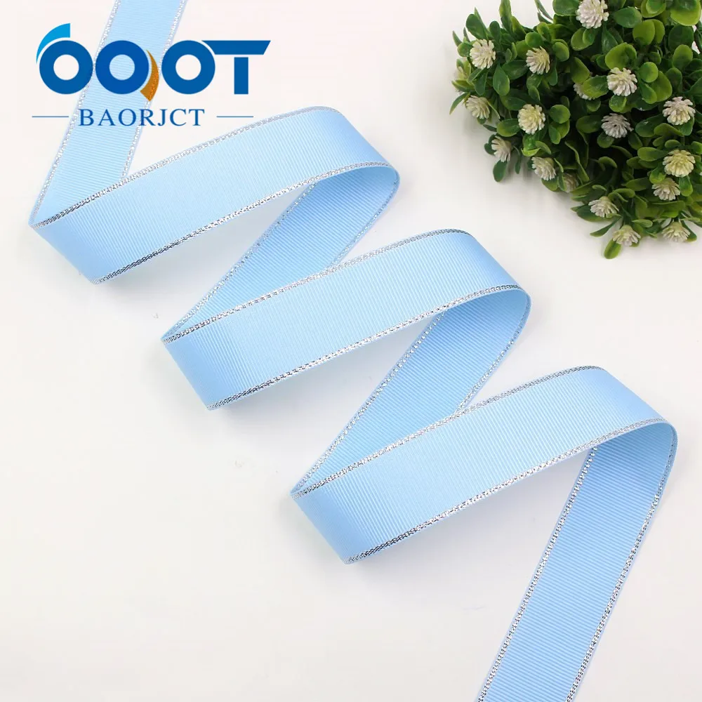 Двухсторонние ленты OOOT BAORJCT серебристые Двусторонние из grosgrain 25 мм 10 ярдов