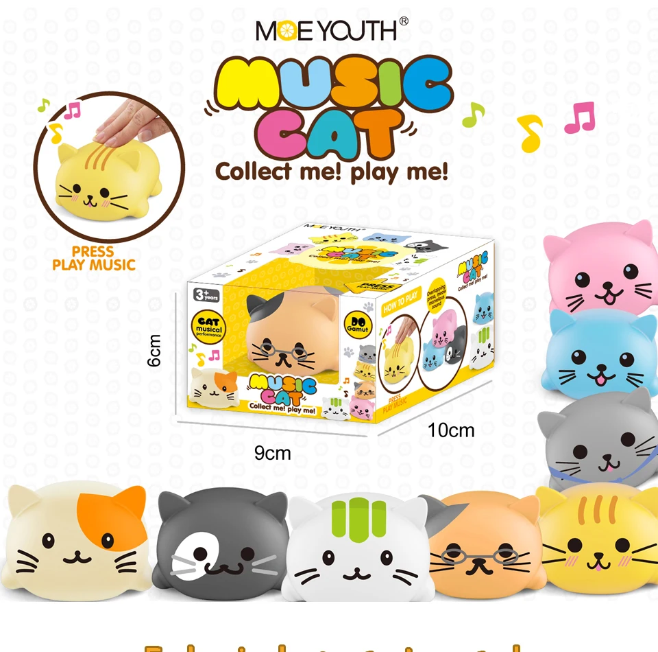 8 шт./компл. Kawaii Squishy Cat/Собака электрический музыкальный инструмент игрушки набор антистресс Squeeze анти светодио дный стресс светодиодные игрушки креативные подарки