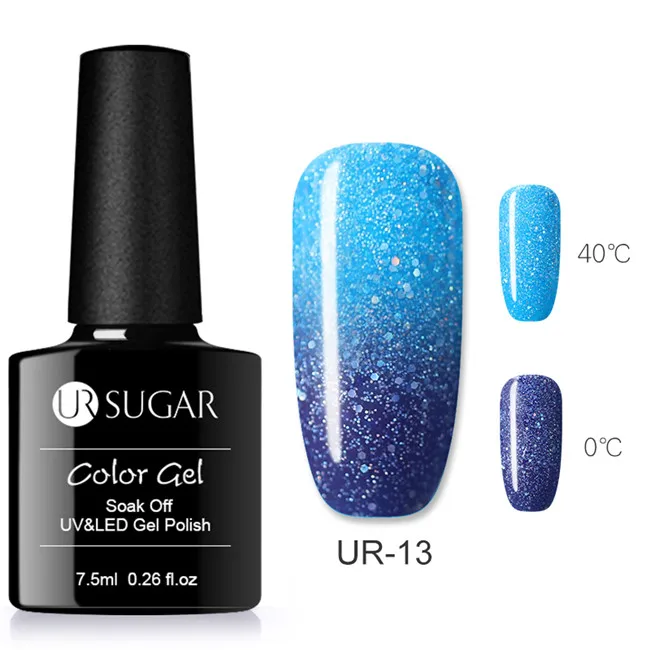 Rainbow13 Ur Sugar, термогель-лак, температура, изменение цвета, блестящий Гель-лак, впитывающий УФ-Гибридный лак, Полупостоянный Гель-лак - Цвет: Rainbow13