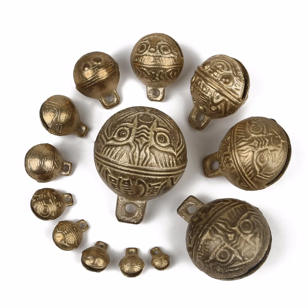 Размер на выбор 13 винтажный стиль тибетский Латунный Колокольчик крошечные