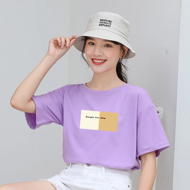 

New Women T-shirts Casual Harajuku Letter Printed Tops Tee Summer Female Short Sleeve Cotton Loose Korean Tumblr T Shirt Clothes