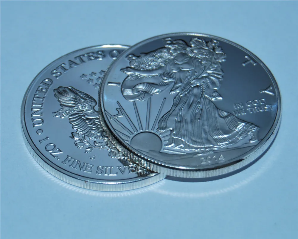 2014 США американский Орел Серебряная монета $1 1 унция BU UNC PURE SILVER. 999 ASE 5 шт./лот