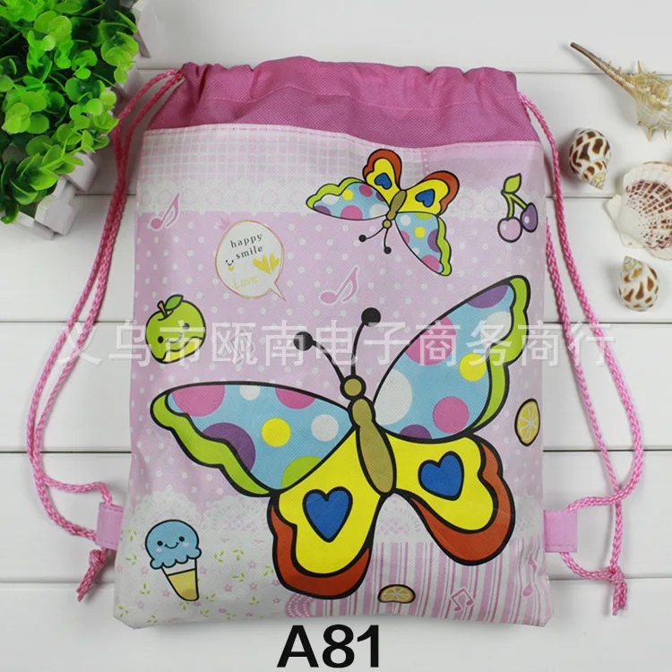 12pcs Love design Children School Bag Kids Printing Cartoon Backpacks Drawstring christmas gift bag party bags |