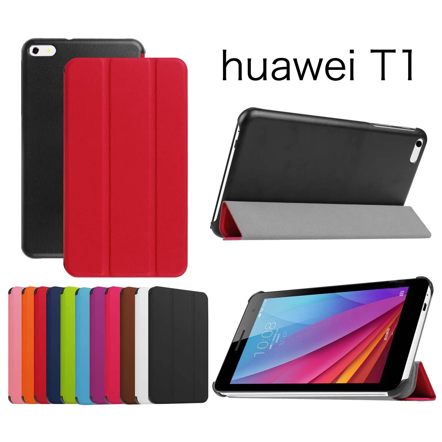 Высококачественный чехол-подставка из искусственной кожи чехол для huawei MediaPad T1 7,0 T1-701u T2 7 дюймов Чехол+ пленка+ стилус